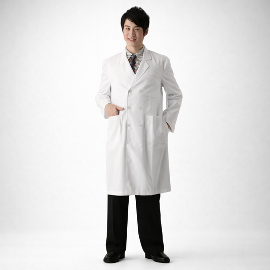 M11男雙排釦醫師服長袍