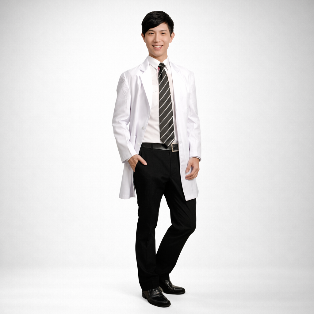 M13男單排醫師服中長袍