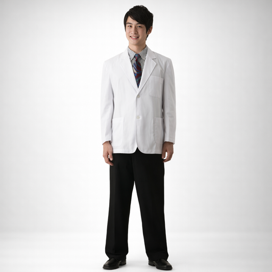 M2男西裝醫師服短袍-斜紋厚