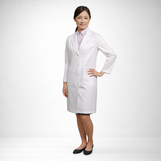 W12女單排釦醫師服長袍